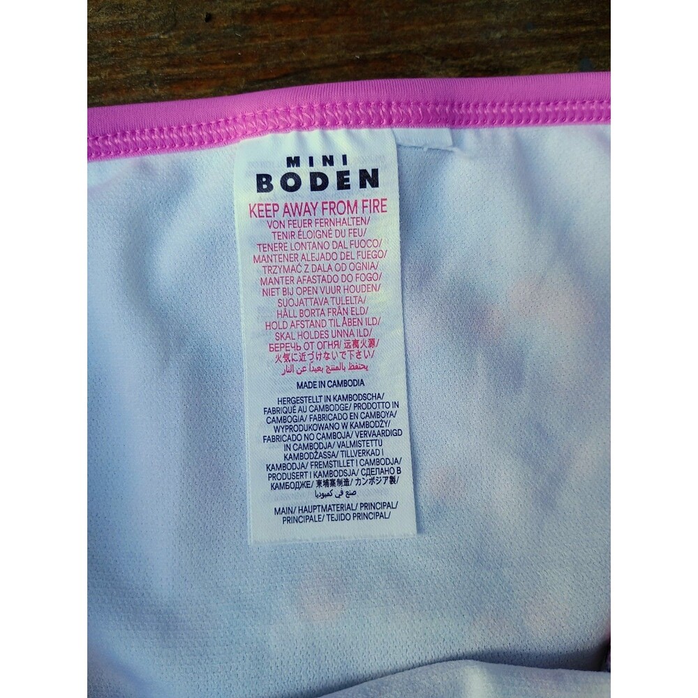 Mini Boden Girls Pink Apple Blossom Swim Suit Tankini Bikini Set Sz 8-9 Years - Picture 3 of 4